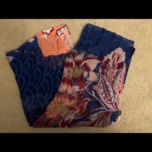 Blue, coral, and light pink scarf!